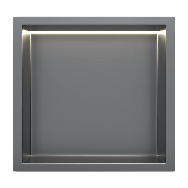 Gun Metal RVS Inbouwnis 30x30x7cm met LED verlichting, Doe-het-zelf en Verbouw, Sanitair, Verzenden