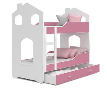 Kinder stapelbed roze - 160 x 80 cm - huisbed inclusief m... beschikbaar voor biedingen