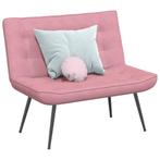 vidaXL Bankje 110x74x84 cm fluweel roze, Huis en Inrichting, Verzenden, Nieuw, Stof, Minder dan 150 cm