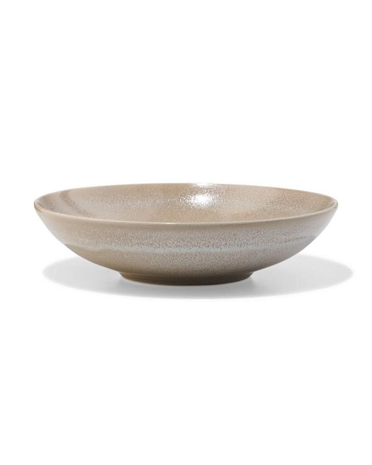 HEMA Diep bord Ø21.2cm Monaco reactief glazuur lichtbruin, Huis en Inrichting, Keuken | Servies, Nieuw, Verzenden