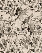 Viscose Linnen Bladeren Beige, Nieuw, Beige