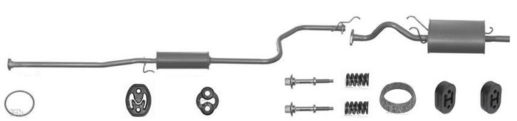 Complete uitlaat Einddemper + Middendemper Honda Civic 5 deu, Auto-onderdelen, Uitlaatsystemen, Nieuw, Verzenden