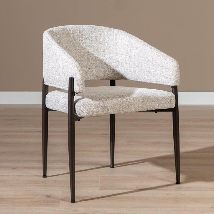 50% Korting: Eetkamerstoel Bret gemêleerde stof off, Huis en Inrichting, Stoelen, Zo goed als nieuw, Stof, Ophalen