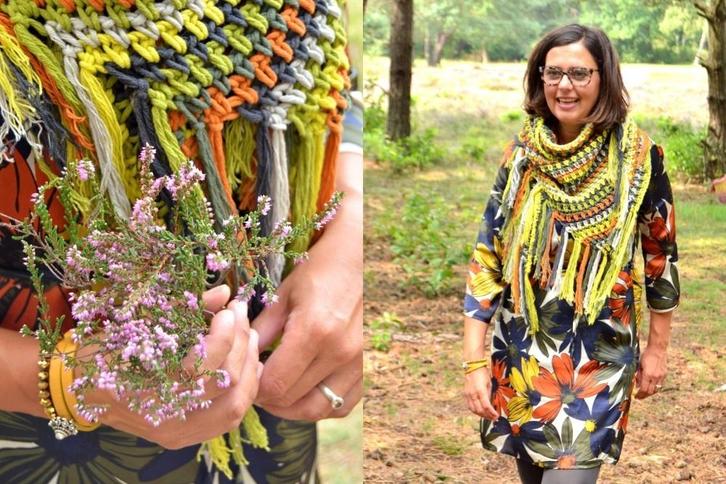 Haakpatroon byClaire Omslagdoek Groentinten, Hobby en Vrije tijd, Breien en Haken, Breien of Haken, Nieuw, Wol of Garen, Ophalen of Verzenden