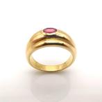 Ring - 18 karaat Geel goud Granaat, Sieraden, Tassen en Uiterlijk, Ringen, Nieuw