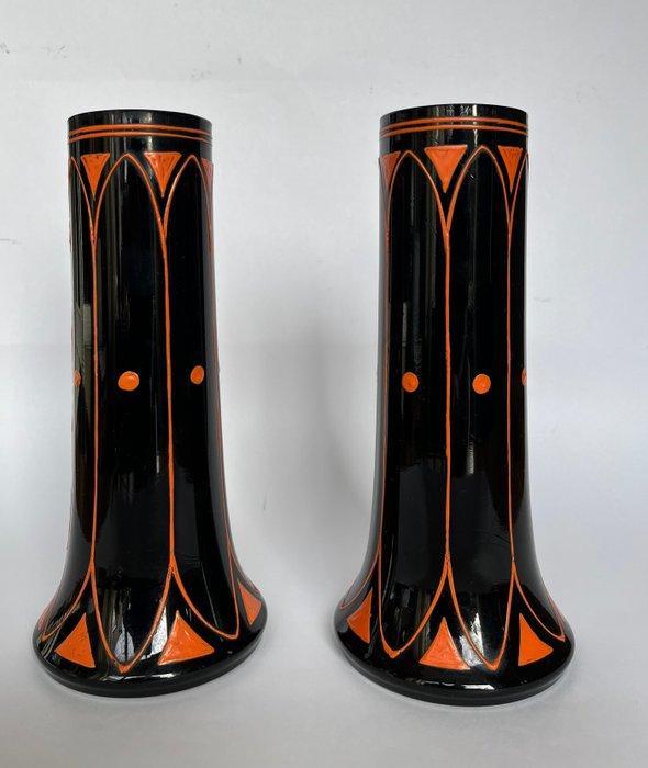 Art Nouveau-stijl - Vaas (2) - Glas, Emaille, Antiek en Kunst, Curiosa en Brocante