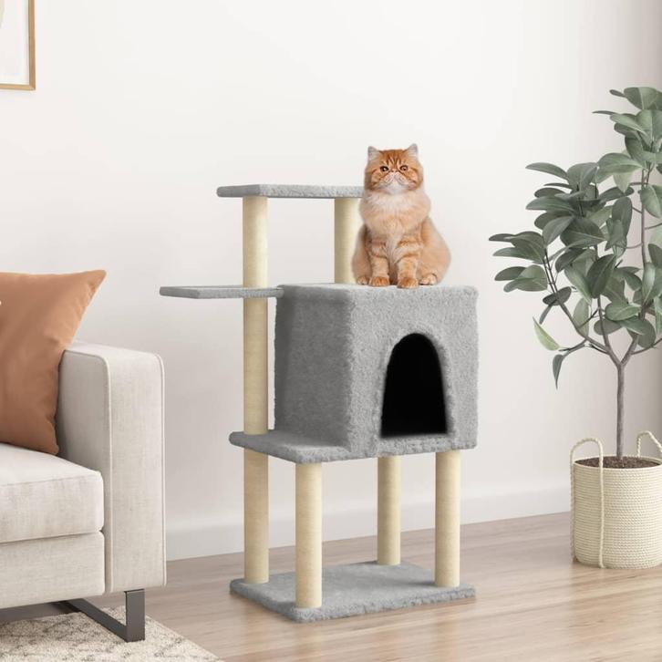 vidaXL Kattenmeubel met sisal krabpalen 97 cm lichtgrijs, Dieren en Toebehoren, Katten-accessoires, Nieuw, Verzenden