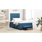 vidaXL Boxspring bed met matras Donkerblauw 120 x 200 cm, Verzenden, Nieuw, Blauw, Stof