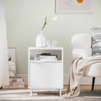 2dekans | SoBuy Bijzetkastje FBT124-W - Met Deurtje en Open, Huis en Inrichting, Tafels | Bijzettafels, Ophalen of Verzenden, Zo goed als nieuw