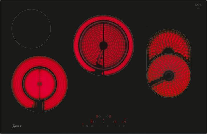 Neff T18FDH9L Kookplaat 80 cm - Zwart metaal, Witgoed en Apparatuur, Kookplaten, Inbouw, Keramisch, Nieuw, 4 kookzones, Ophalen of Verzenden