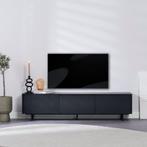 40% Korting: Tv-meubel Thomas zwart eiken 180 cm, Huis en Inrichting, Kasten | Televisiemeubels, Ophalen, Zo goed als nieuw, Industrieel, Scandinavisch, Modern