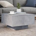 vidaXL Salontafel met LED-verlichting 55x55x31 cm betongrijs, Huis en Inrichting, Tafels | Salontafels, 50 tot 100 cm, Verzenden