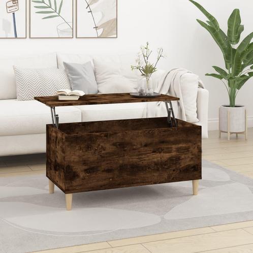 vidaXL Salontafel 90x44,5x45 cm bewerkt hout gerookt, Huis en Inrichting, Tafels | Salontafels, 50 tot 100 cm, Nieuw, Overige houtsoorten