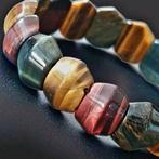 Elegante armband van multicolore tijgeroog. Echte,, Verzamelen, Mineralen en Fossielen