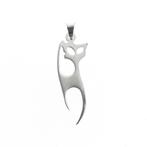 Zilveren hanger van een abstracte kat, Sieraden, Tassen en Uiterlijk, Bedels, Gebruikt, Zilver, Verzenden