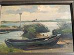 Steef Wijnhoven (1898-1969) - Sloep aan de Merwede, Antiek en Kunst