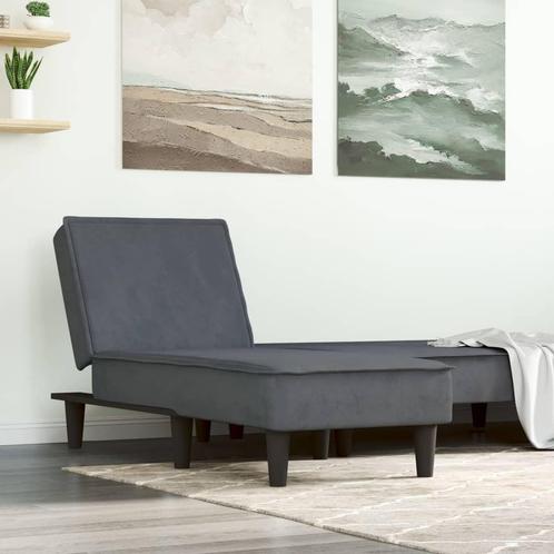 vidaXL Chaise longue fluweel donkergrijs, Huis en Inrichting, Banken | Sofa's en Chaises Longues, Nieuw, Verzenden