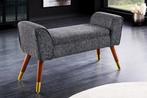 Bank SCARLETT 90cm bouclé antraciet in retrostijl - 44781, Huis en Inrichting, Banken | Bankstellen, Ophalen of Verzenden, Nieuw