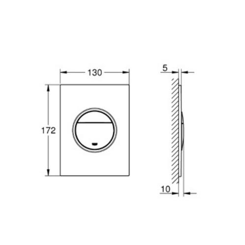 Bedieningsplaat Grohe Nova Cosmopolitan S WC DF 13x17,2cm, Doe-het-zelf en Verbouw, Sanitair, Ophalen of Verzenden