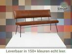 Leren eetkamerbank Solid - Granada Savannah (cognac) -, Huis en Inrichting, 150 tot 200 cm, Nieuw, Ophalen of Verzenden, Rechte bank