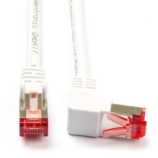 Netwerkkabel | Cat6 S/FTP | 0.5 meter (1x Haaks, Wit), Computers en Software, Pc- en Netwerkkabels, Nieuw, Verzenden