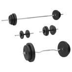 vidaXL Halterset met gewichten 90 kg, Sport en Fitness, Fitnessmaterialen, Verzenden, Nieuw