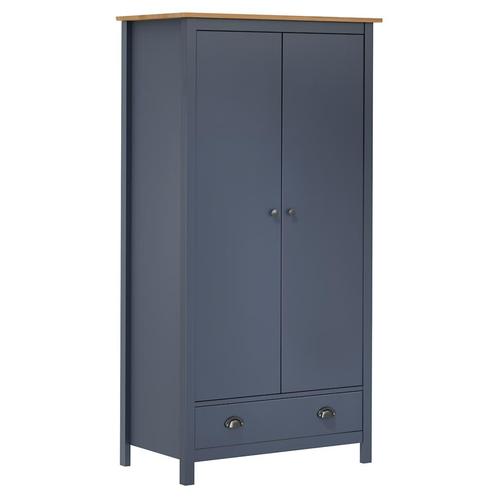 vidaXL Kledingkast Hill 2 deuren 89x50x170 cm massief, Huis en Inrichting, Kasten | Kledingkasten, Nieuw, Verzenden