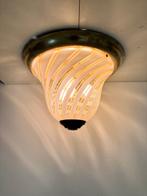 Plafondlamp - Glas - Wandlamp van glas met torchon-bewerking