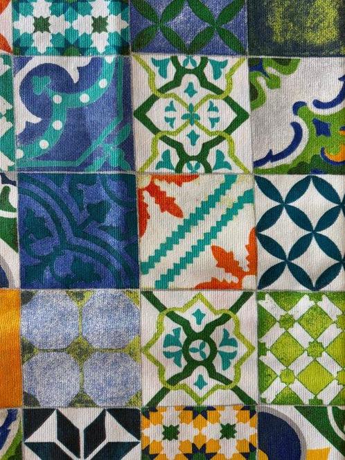 Mediteraans weefsel, mediterrane fantasie, vierkante, Antiek en Kunst, Antiek | Kleden en Textiel