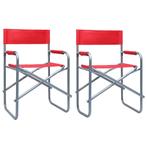 vidaXL Regisseursstoelen 2 st staal rood, Verzenden, Nieuw, Metaal