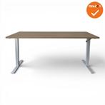 LINAK slinger zit-sta bureau - 160x80cm - Zilvergrijs ond..., Werkplek, Ophalen of Verzenden, Gebruikt, Bureau