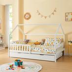 Onderschuifbed Ydre op wielen 197x94x22 cm wit [en.casa], Kinderen en Baby's, Kinderkamer | Bedden, Verzenden, Nieuw