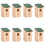 vidaXL Vogelhuisjes 8 st 12x12x22 cm hout, Tuin en Terras, Vogelhuisjes en Vogelbaden, Verzenden, Nieuw