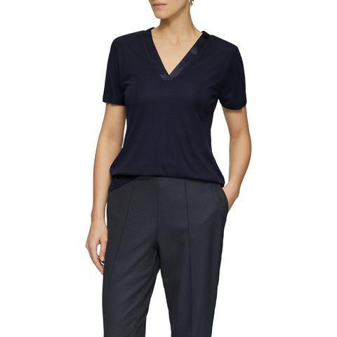 s.Oliver BLACK LABEL T-shirt met satijnen v-hals, Kleding | Dames, T-shirts, Nieuw, Verzenden