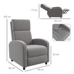 TRUUSK TV-fauteuil Met Ligfunctie Tot 120 Kg, Gestoffeerd, T, Huis en Inrichting, Fauteuils, Verzenden, Nieuw