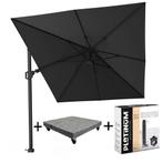 Challenger T2 premium zweefparasol 350x260 cm matt black, Tuin en Terras, Ophalen of Verzenden, Nieuw
