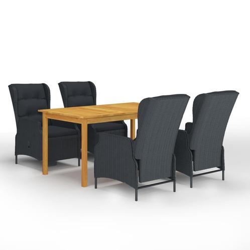 vidaXL 5-delige Tuinset donkergrijs, Tuin en Terras, Tuinsets en Loungesets, Tuinset, Nieuw, 4 zitplaatsen, Hardhout, Verzenden