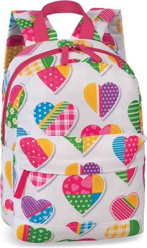 Fabrizio Rugzak Hartjes 5 Liter Wit/roze, Sieraden, Tassen en Uiterlijk, Tassen | Rugtassen, Verzenden