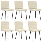 vidaXL Eetkamerstoelen 6 st kunstleer crèmekleurig, Huis en Inrichting, Stoelen, Verzenden, Nieuw