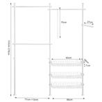 2dekans | SoBuy Kledingrek Telescopisch - RVS - Max. 90 kg -, Huis en Inrichting, Kasten | Kledingkasten, Ophalen of Verzenden