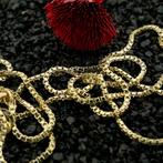 Gouden Venetiaanse schakel ketting | 50 cm (veersluiting), Ophalen of Verzenden, Gebruikt, Overige kleuren, Goud
