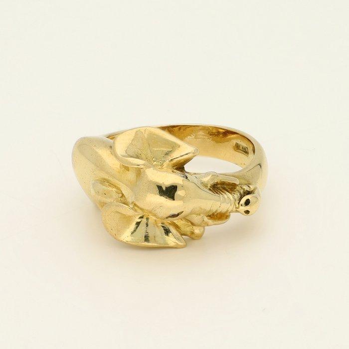 Ring - 18 karaat Geel goud - 0.02ct. tw. Diamant, Sieraden, Tassen en Uiterlijk, Ringen