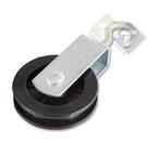 Katrol Met Spitste Haak - 75 Mm Katrol - 12mm Diameter Kabel, Doe-het-zelf en Verbouw, IJzerwaren en Bevestigingsmiddelen, Ophalen of Verzenden