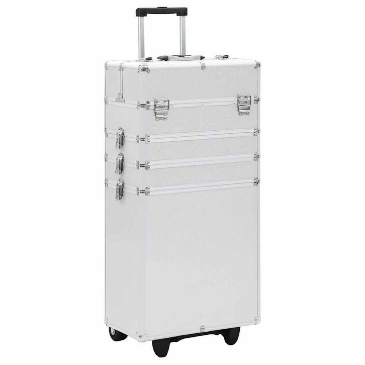vidaXL Make-up trolley aluminium zilverkleurig, Sieraden, Tassen en Uiterlijk, Toilettassen, Nieuw, Verzenden