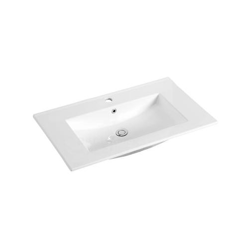 Sani Royal Wastafel Keramiek Flat 80 cm 1 kraangat, Doe-het-zelf en Verbouw, Sanitair