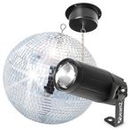 BeamZ MB30 discobal 30cm met spiegelbal en LED spiegelbol la, Muziek en Instrumenten, Licht en Laser, Verzenden, Nieuw, Discobol