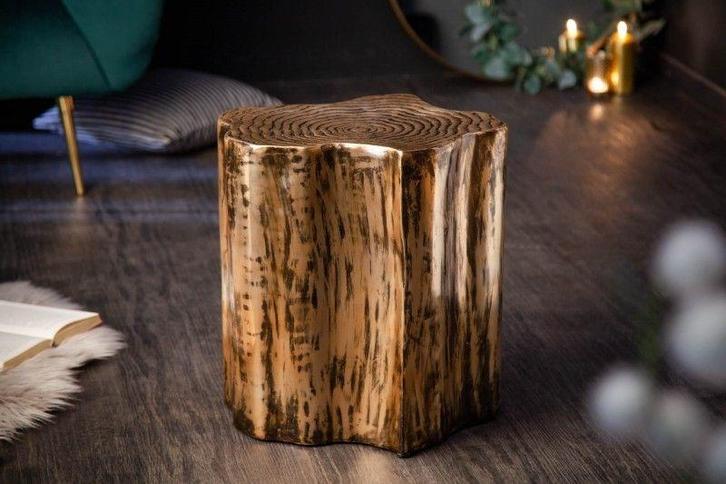 Extravagante bijzettafel ORGANIC ORIENT 45cm goudkleurig, Huis en Inrichting, Tafels | Sidetables, Ophalen of Verzenden