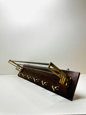 Kapstok - Art Deco muurbevestigde kapstok - Hout, Metaal beschikbaar voor biedingen