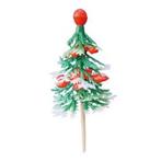 Taartdecoratie Dennenboom Groen Rode Top Prikkers 144 stuks, Verzenden, Nieuw
