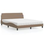 vidaXL Bed met matras Dover kunstleer cappuccinokleurig, Overige materialen, Bruin, Verzenden, 200 cm
